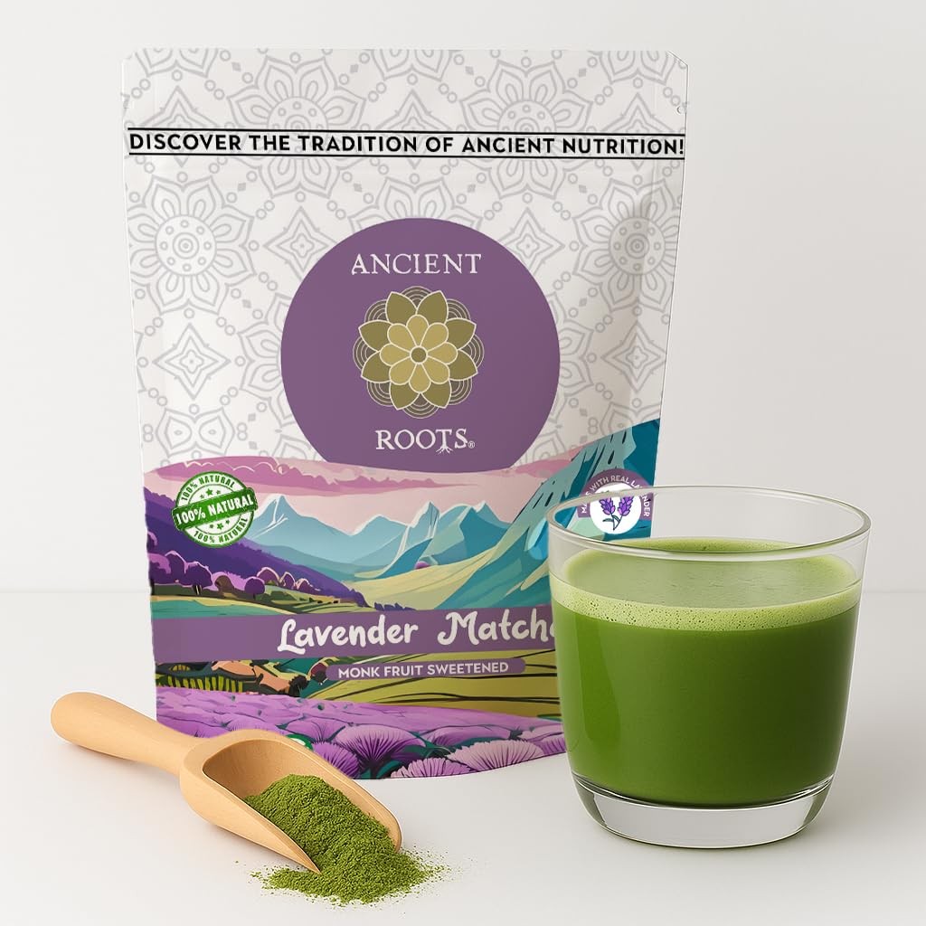 Ancient Roots Lavender Matcha Green Tea Powder 100% Japanese Matcha, Allnat…