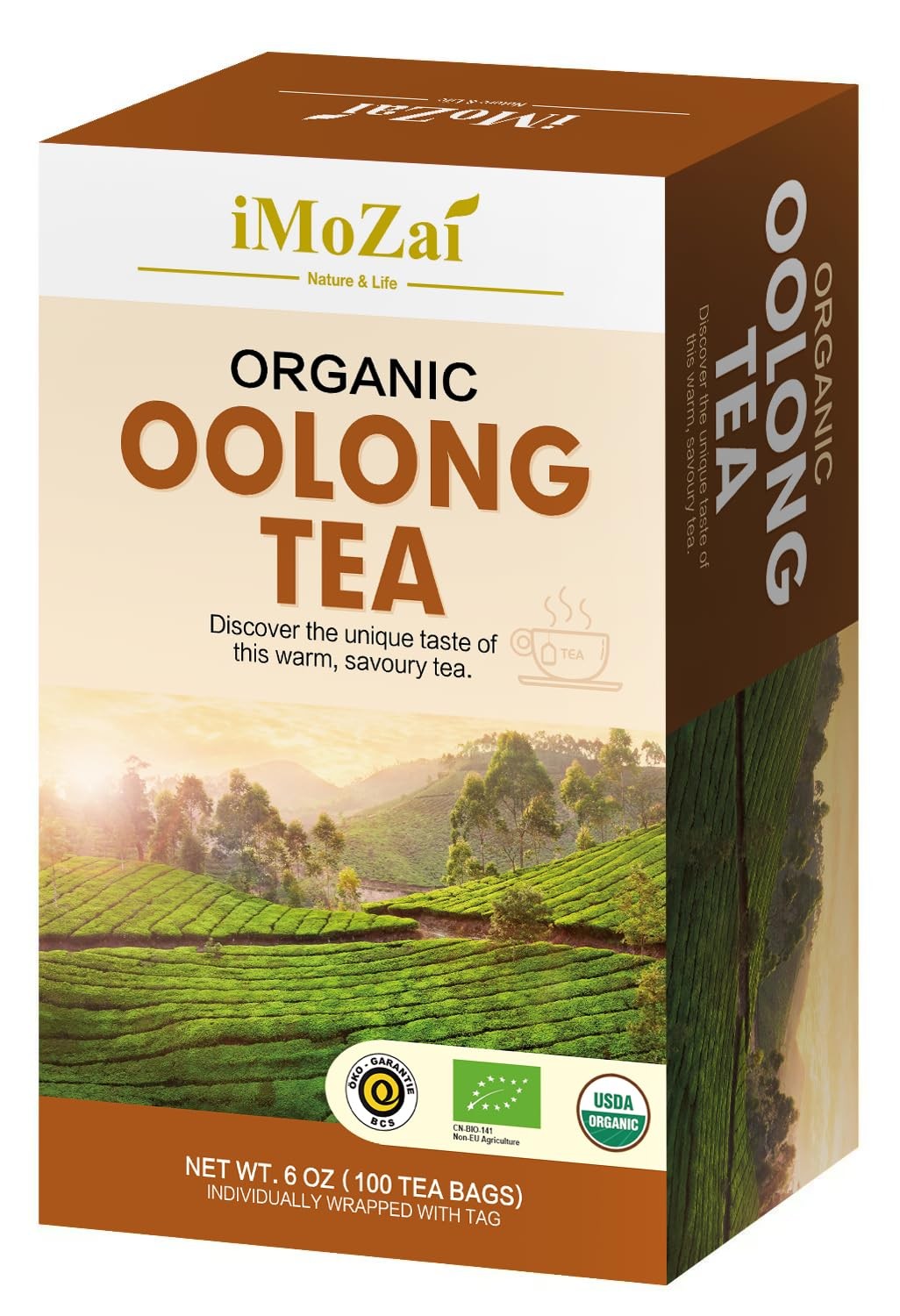 Imozai Organic Oolong Tea Bags 100 Count Individually 100 (Pack of 1)
