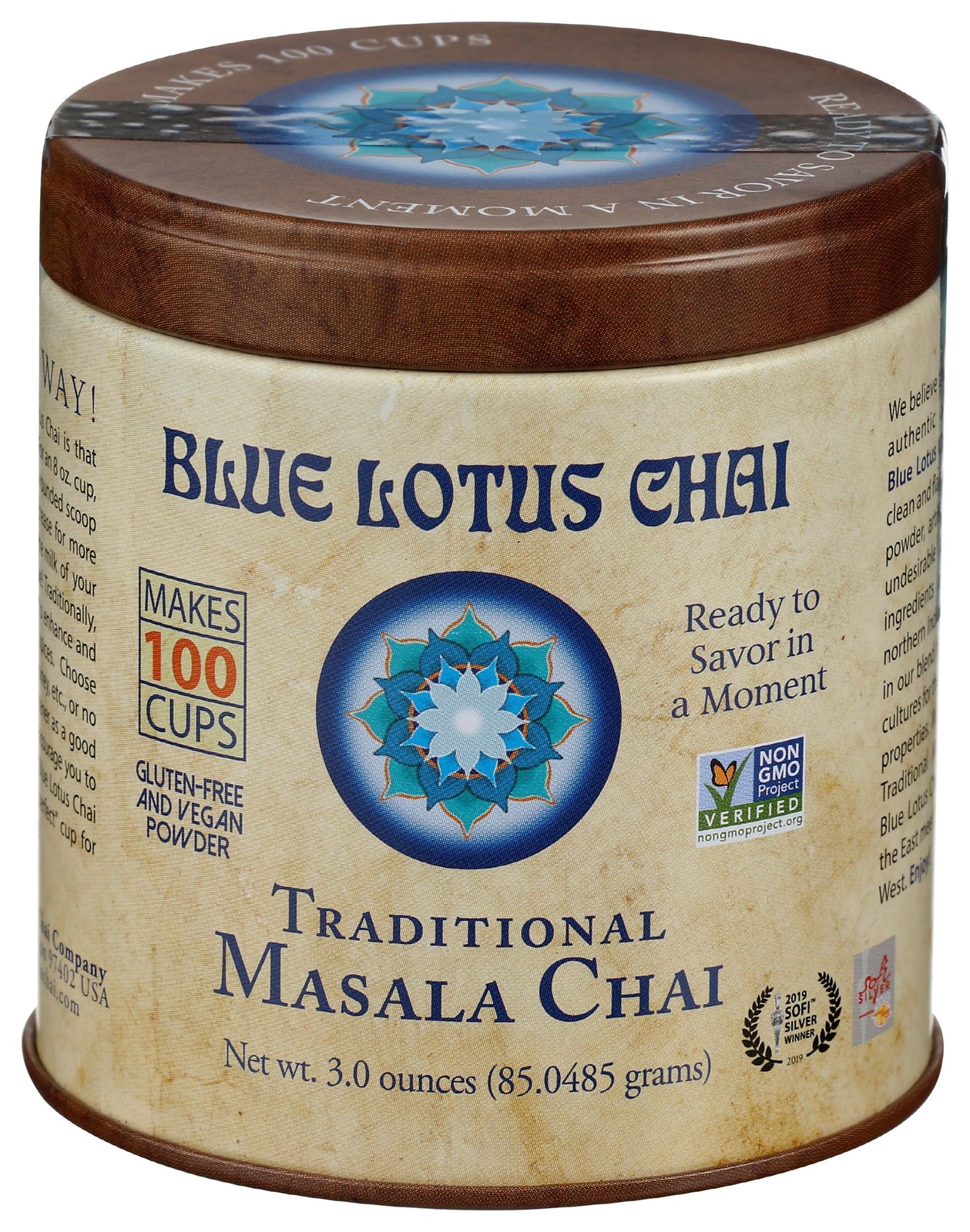 Blue Lotus Chai – Traditional Masala – Makes 100 Cups – 3 Ounce 3