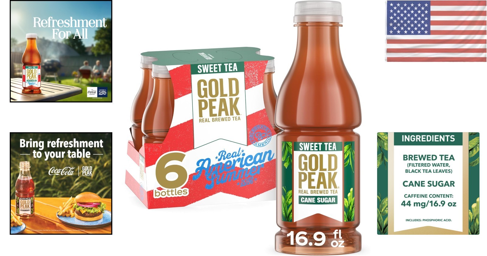 Refreshing Real Brewed Sweet Tea – Convenient 6 Pack of 16.9 fl oz Bottles