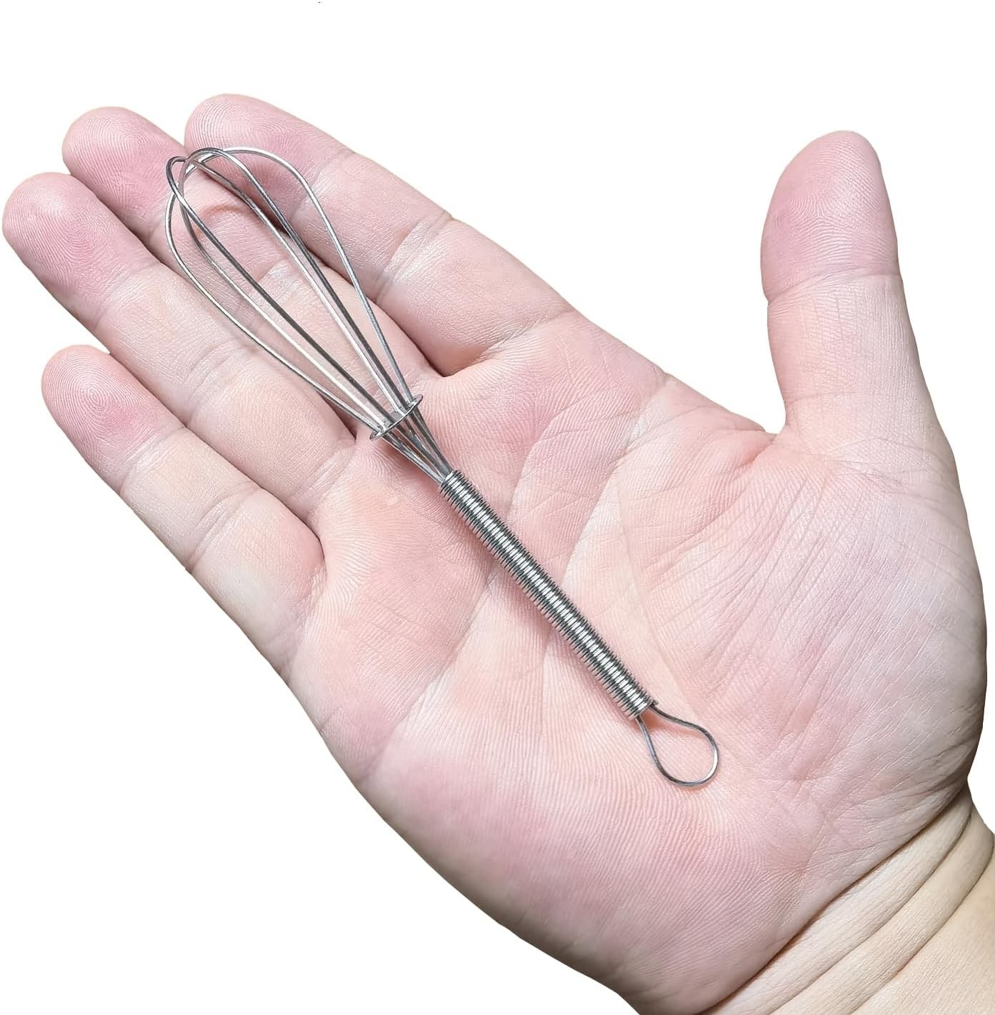 CHuangQi 5 Inch Endurance Stainless Steel Mini Whisk/Egg Beater, Set Silver
