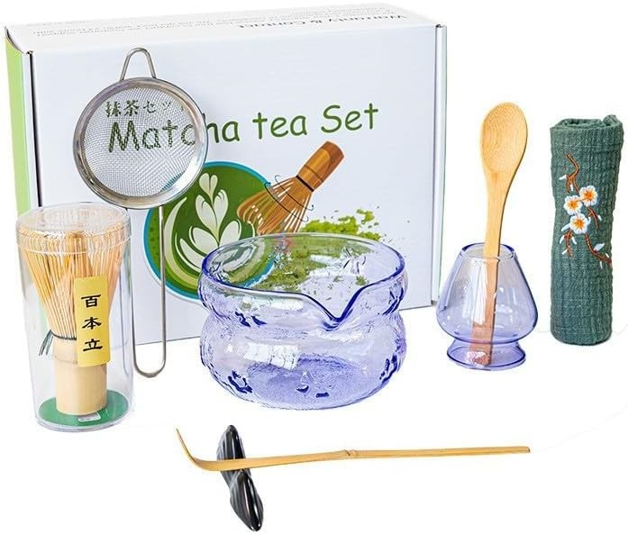 7 Pcs Glass Matcha Whisk Set Matcha Tea Kit for Matcha Lovers Matcha Tea Set US