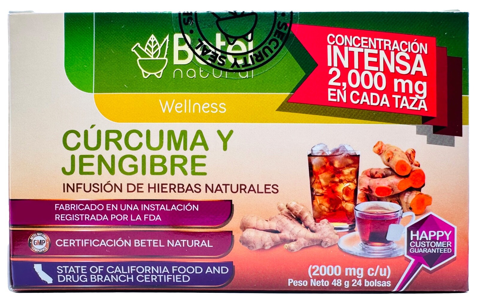 Turmeric and Ginger Tea (Te de Curcuma y Jengibre) by Betel Natural – 24 Tea Bag