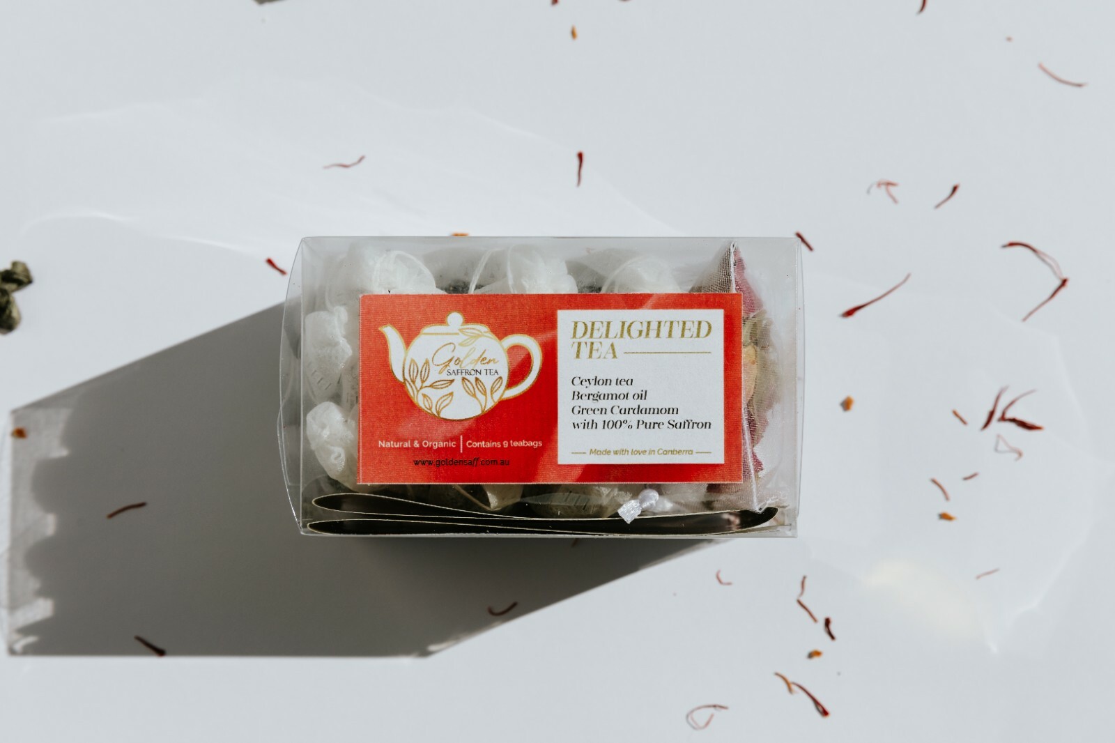Saffron Tea | Delighted Tea (Ceylon Tea – Green Cardamom – Pure Saffron)