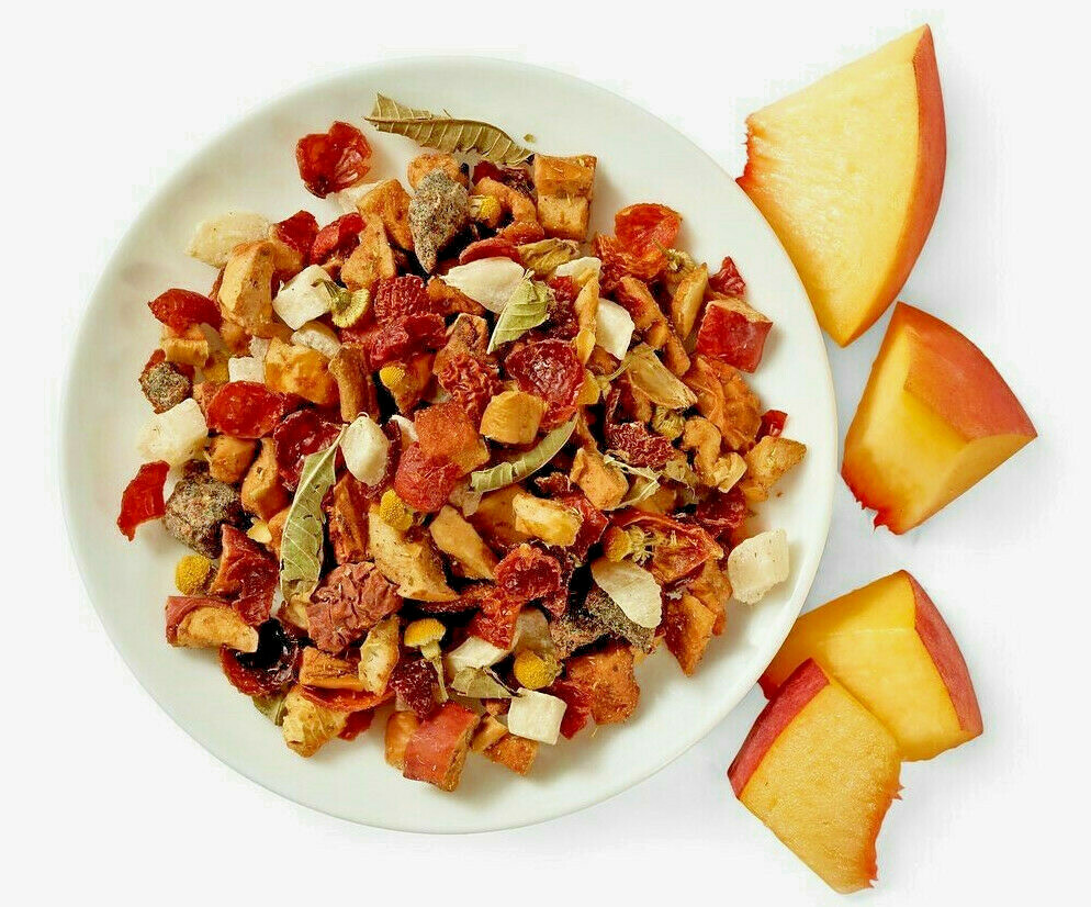 🍑🌈 🍑 NEW! 2 OZ TEAVANA PEACH TRANQUILITY HERBAL FACTORY SEALED TEA & TIN 🌈🍑
