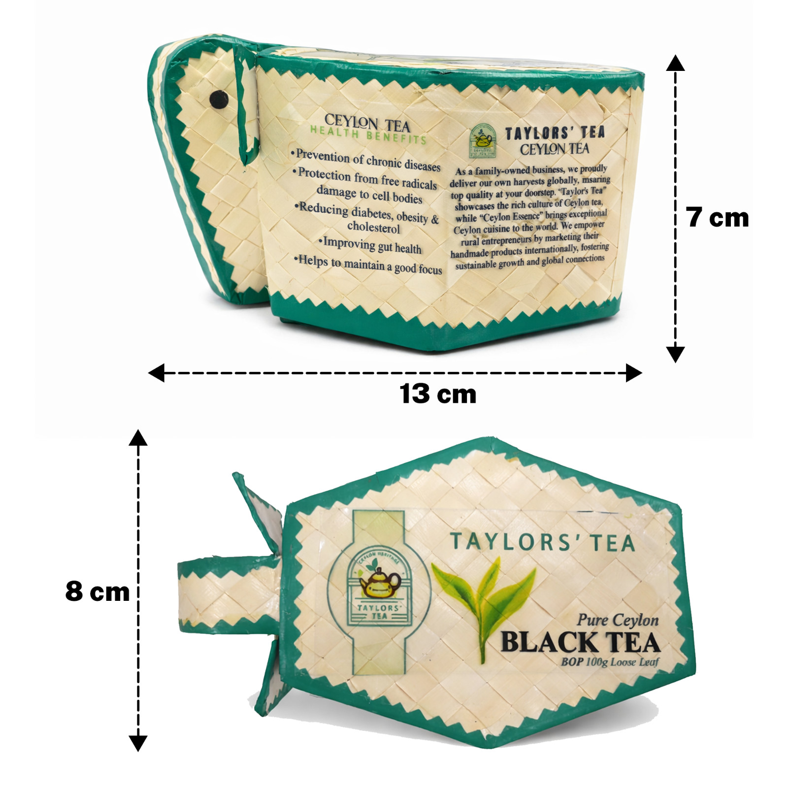Ceylon Black Tea & Spice Kit DIY Masala Chai Gift Set 2 Handwoven Boxes
