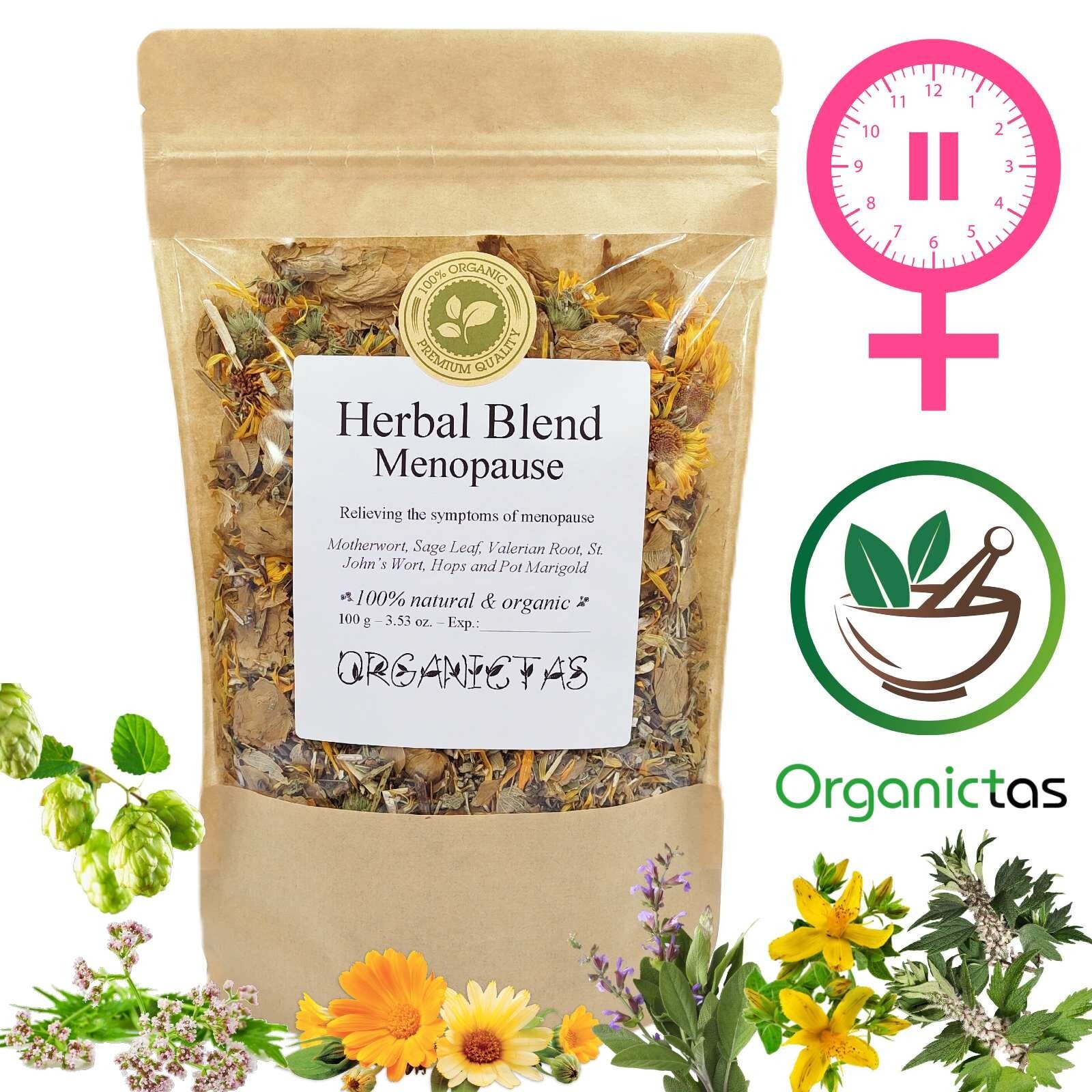 MENOPAUSE RELIEF TEA – 6 Herbs Herbal Tea Menopausal Climacterium Support 100 g