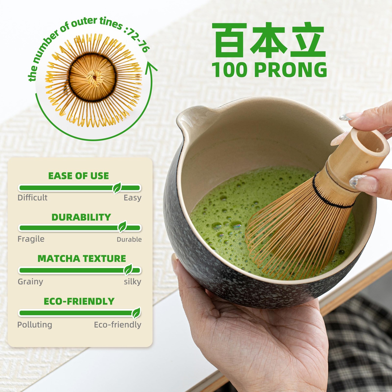TEANAGOO Matcha Whisk Set Black,7 Pcs Matcha Set,Matcha Kit for Ceremony,Trad…