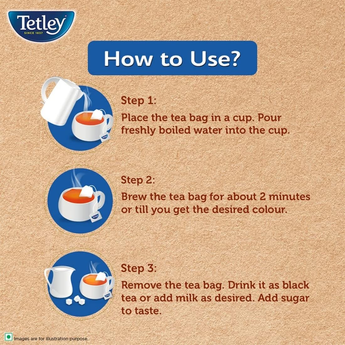 Tetley Original Black Tea 100 Tea Bags 100g Strong Rich Flavour