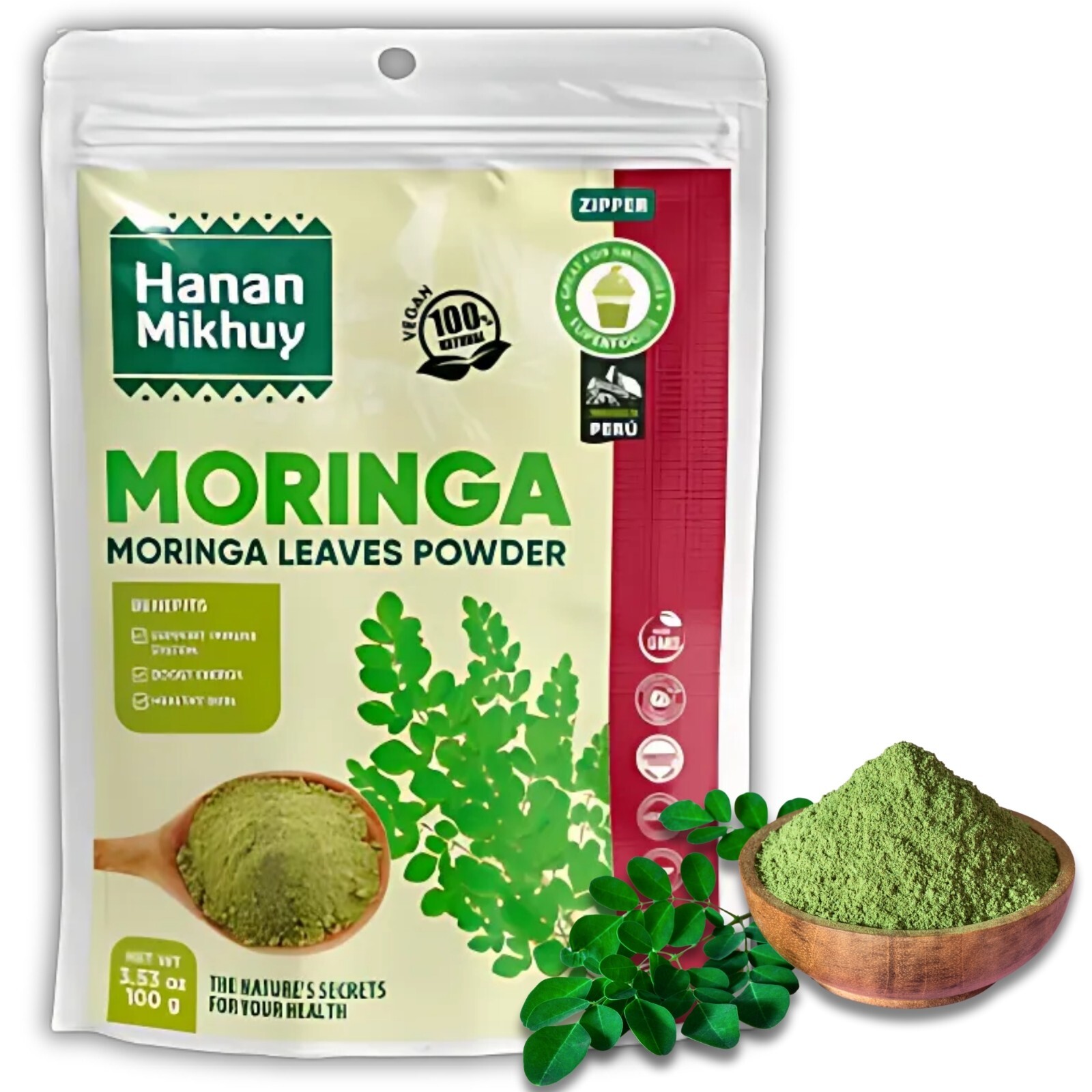 Moringa 100% Natural Moringa Leaf Powder – Healthy Skin & Overall Vitality -Peru