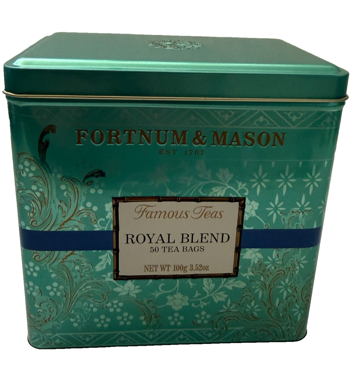 Fortnum & Mason Royal Blend Tea Bags 50 Pack Gift Tin 100g Assam exp 5/28 New