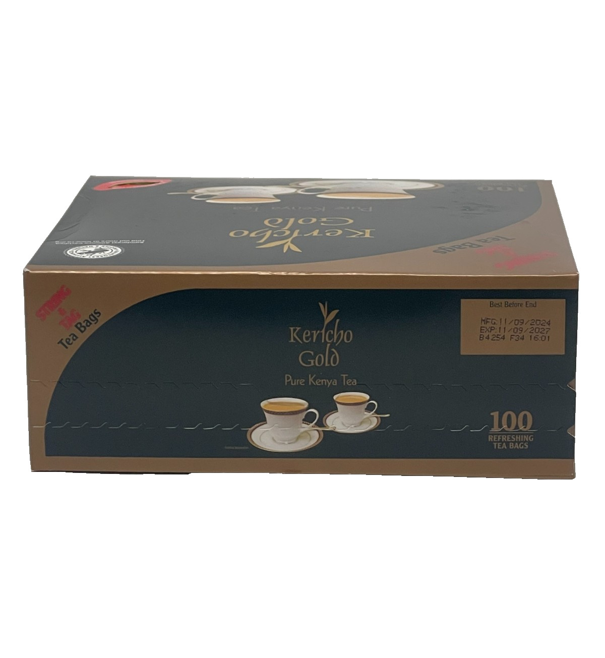 Kericho Gold Premium Black Pure Kenya Tea Bags 100 Pieces String & Tag Fairtrade
