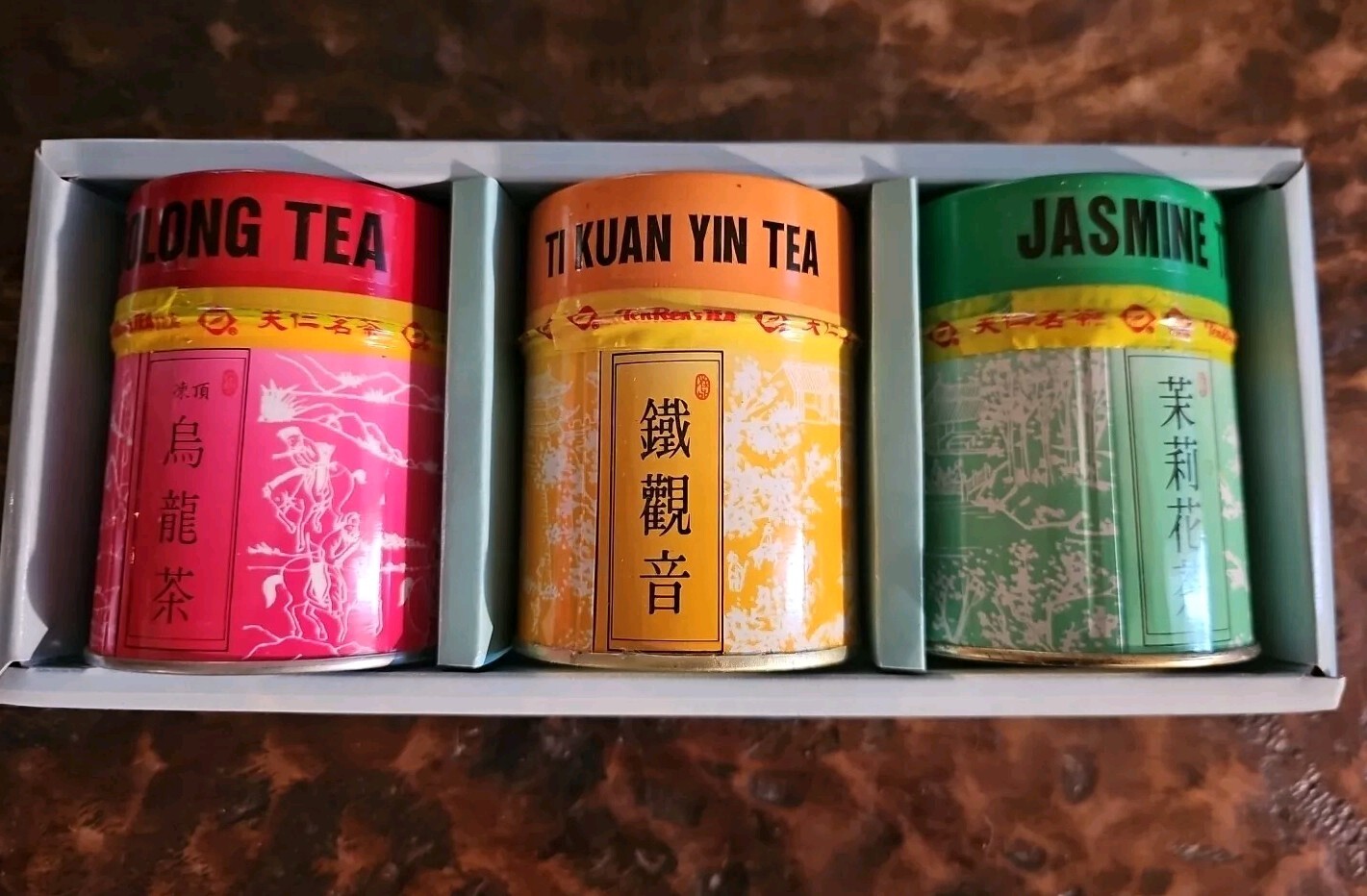 Vintage Ten Ren Tea Co. 3 Pack Oolong, Jasmine, Ti Kuan Yin