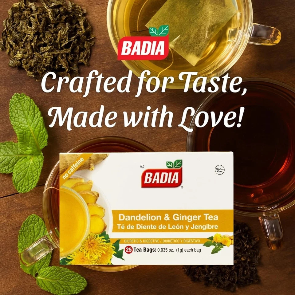 Organic Dandelion & Ginger Tea – 25 Teabags for Digestive Support & Detox