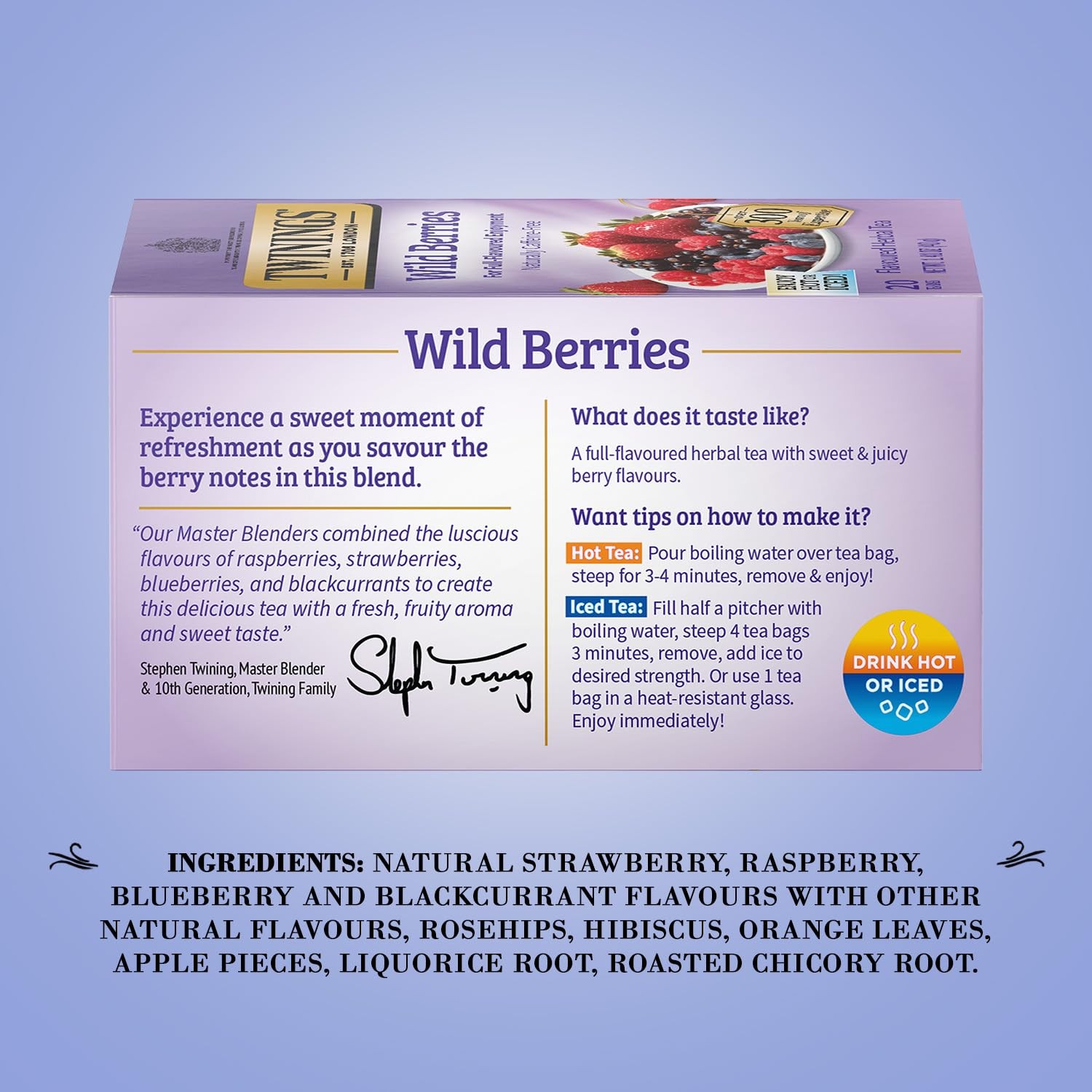 Twinings Wild Berries Tea – Naturally Caffeine-Free 20 Count (Pack of 2)