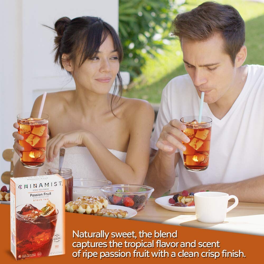 Tropical Passion Fruit Iced Tea Bags – 1/2 Gallon Yield, Gluten-Free Delight