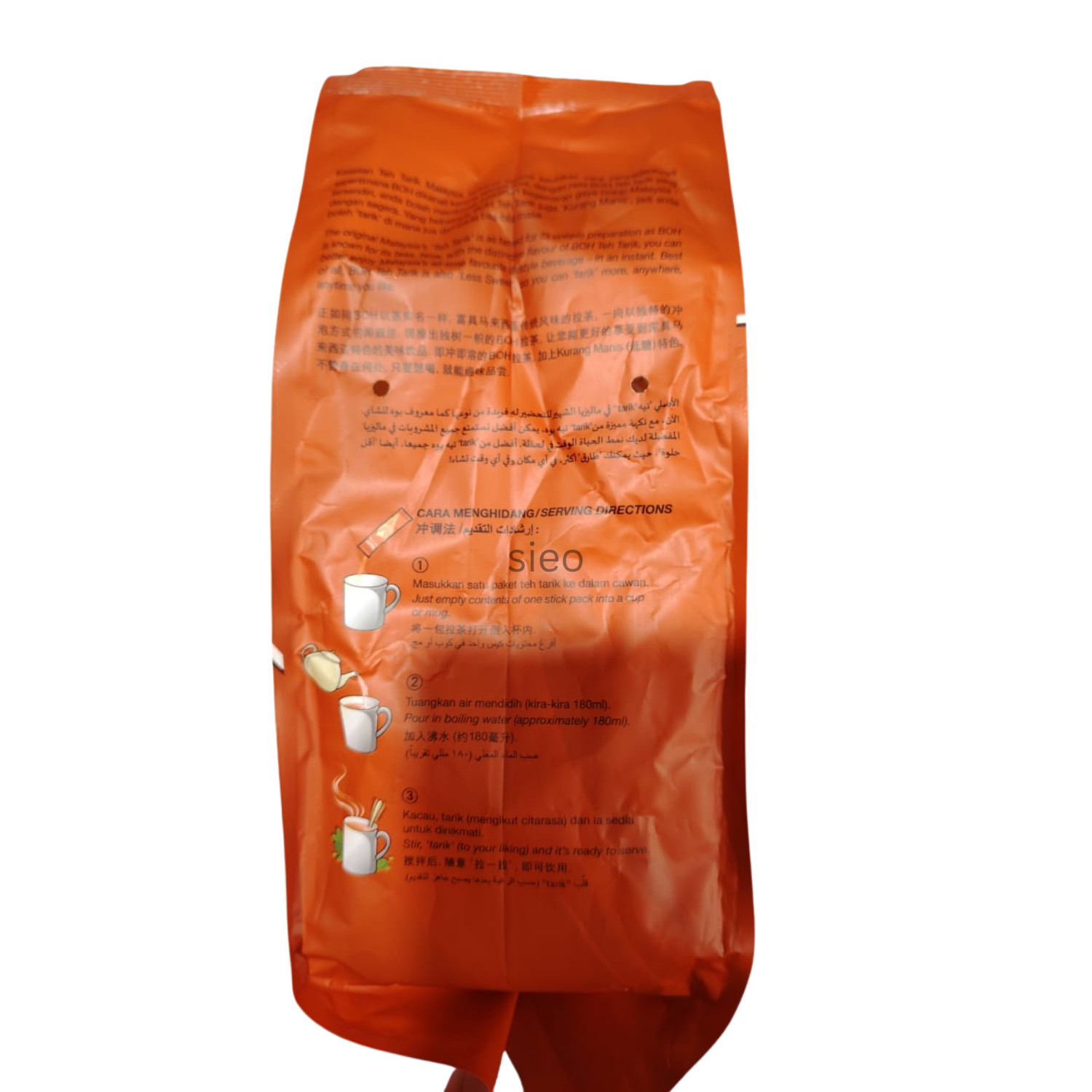 BOH Teh Tarik Original Less Sweet Instant Tea Mix 12 Stick 324g Halal Malaysia