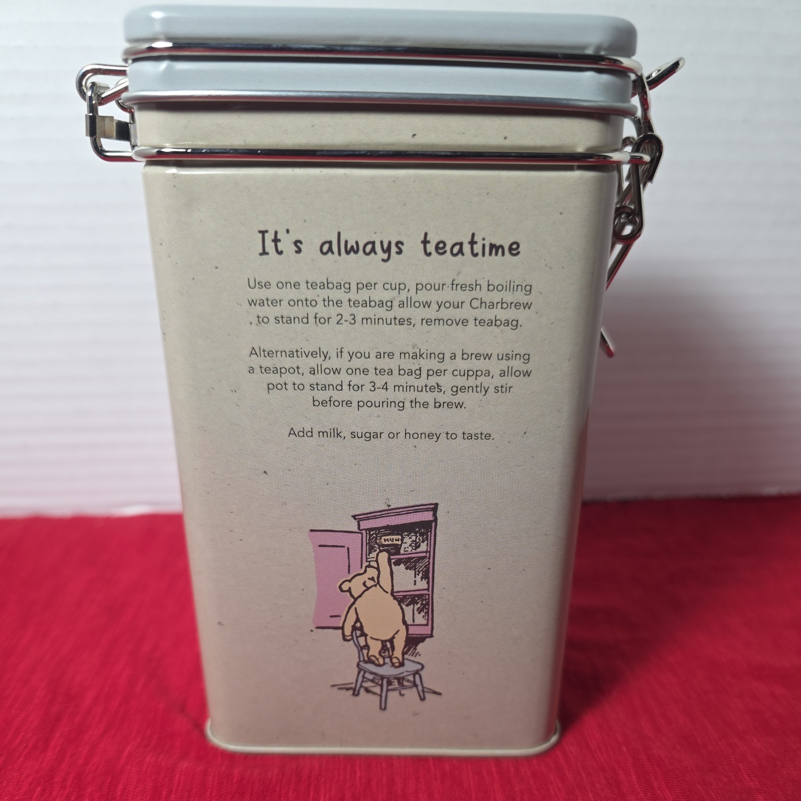 New Charbrew Winnie The Pooh Earl Grey Tea 60 Bags Exp. 6/28 Locking Tin