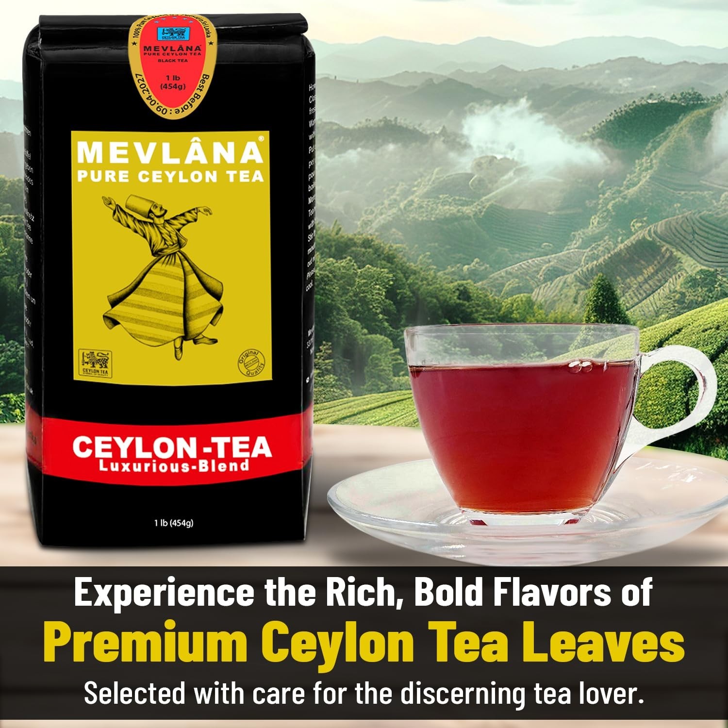 Pure Ceylon Loose Leaf Black Tea 1lb OP1 | Hand-Picked Sri Lankan Blend