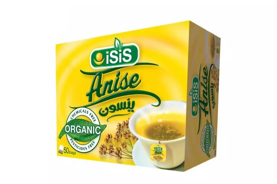 Isis Egyptian Anise Herbal Organic All Natural ايزيس ينسون ( 6 Packs X 100 Bags)