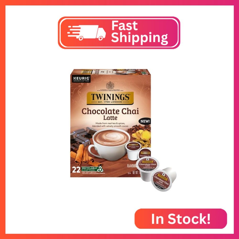 NEW Twinings Chocolate Chai Latte Tea K-Cup Pods for Keurig, 22 Count (Pack of 1