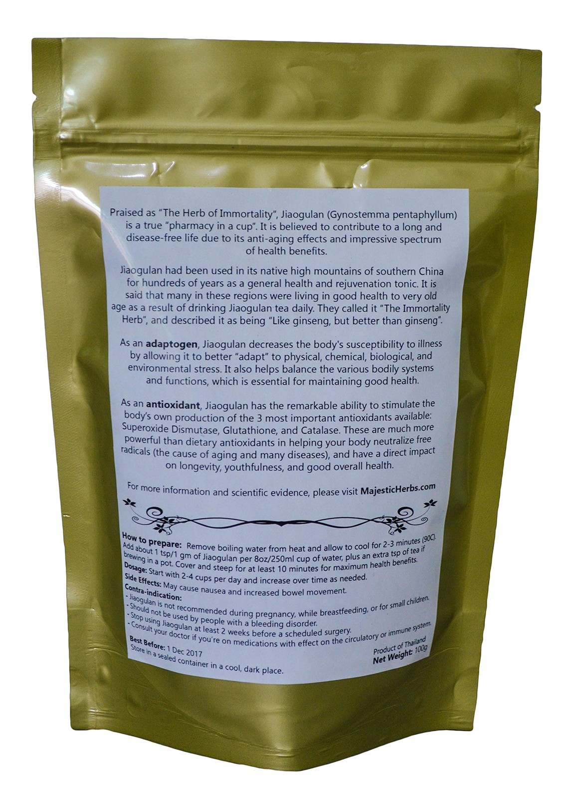 Jiaogulan Tea (Gynostemma Pentaphyllum) by | Organically Grown Loose Leaf Tea…