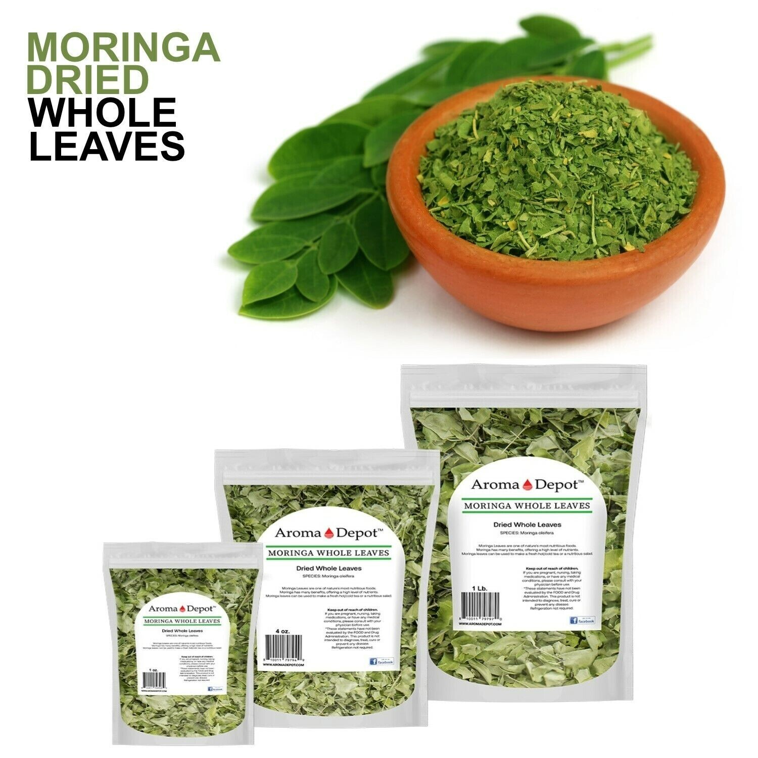 Moringa Powder 8oz. Hoja Polvo de Moringa oleifera Leaf Pure Natural Superfood