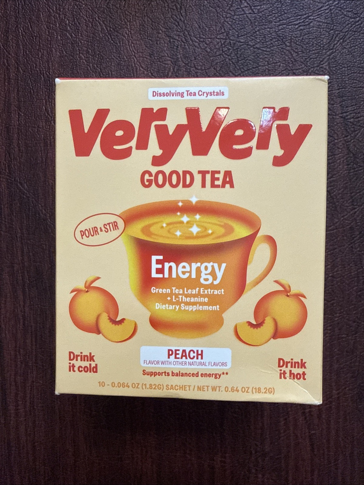 VeryVery Good Tea Crystals Sweet Peach Energy 10 Pack NEW