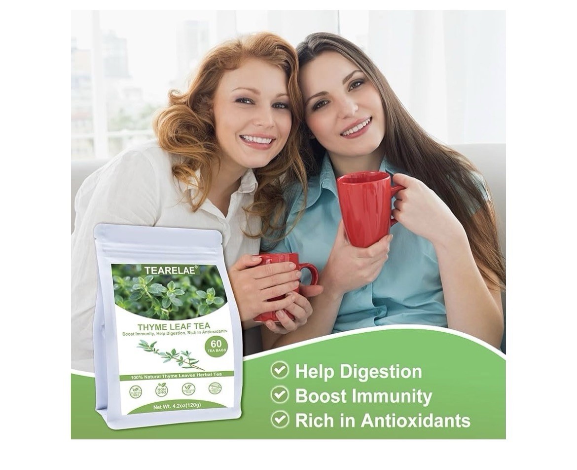 TEARELAE Thyme leaf Tea herbal Help Digestion Boost Immunity Non GMO 60 Tea Bags