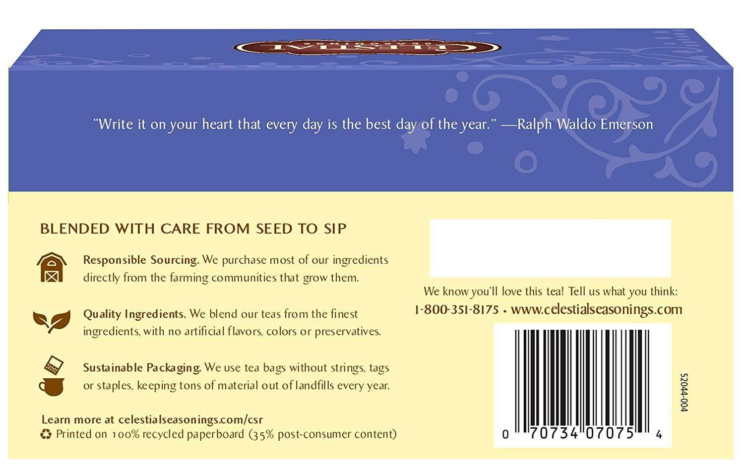 Celestial Seasonings Herb Tea True Blueberry 20 Bag (Pack Of 2)