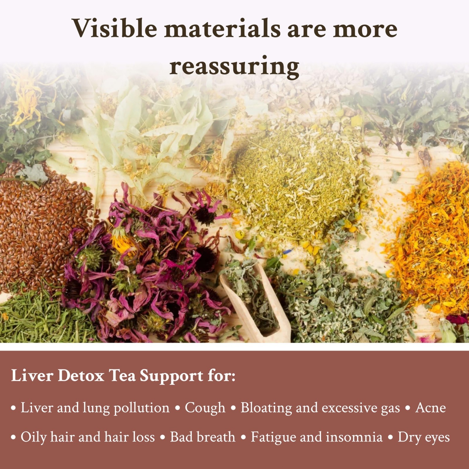 Liver Support Herbal Tea, 9 Ingredients, Daily Liver Health Tea (15 Cups) 100g