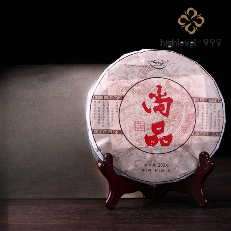 200g 2014 Yunnan Menghai High Mountain Pu’er Tea Ripe Tea Cake Tea