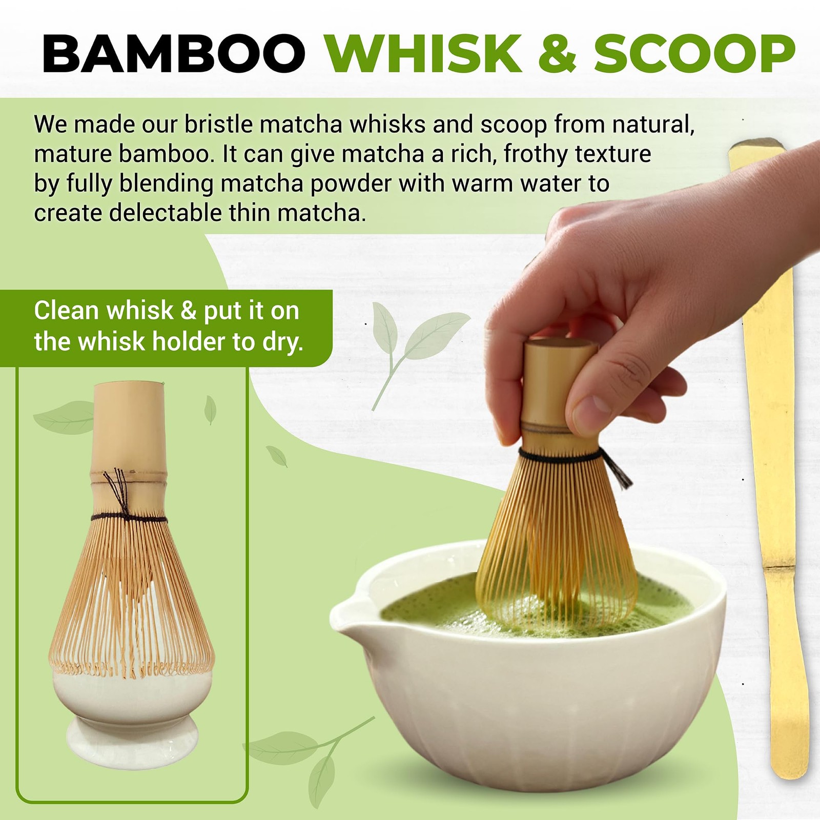Matcha Whisk Set with Matcha Bowl – Matcha Set Frother, Whisk, Matcha Spoon, …