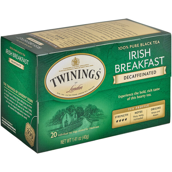 Twinings Irish Breakfast Decaffeinated Tea Bags – 20/Box