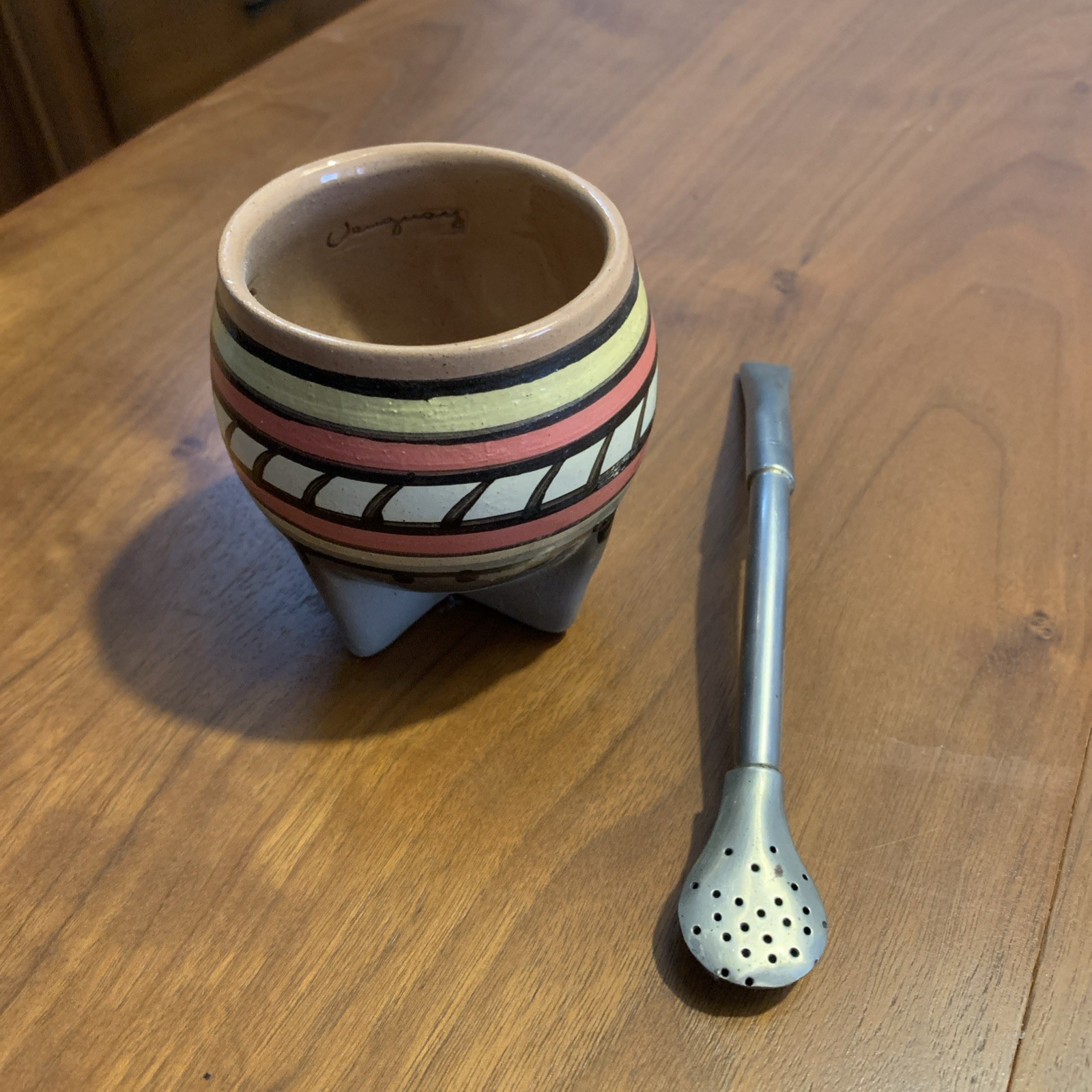 Mate Cup Gourd Hand Made Natural Tea Straw Uruguay Bombilla Carving