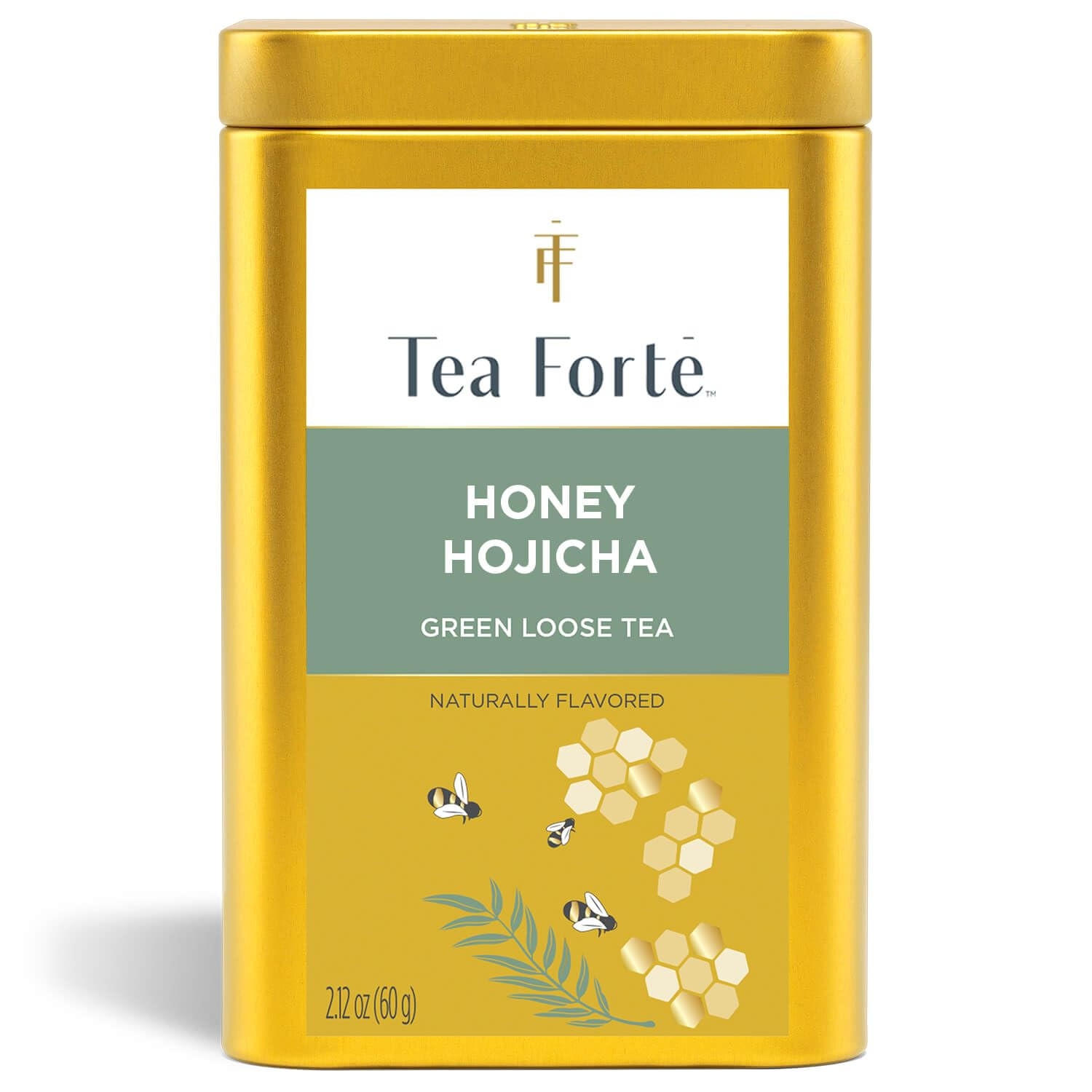 Tea Forte Honey Hojicha Green Tea, Premium Loose Leaf, Caffeinated, 35–50 Cups