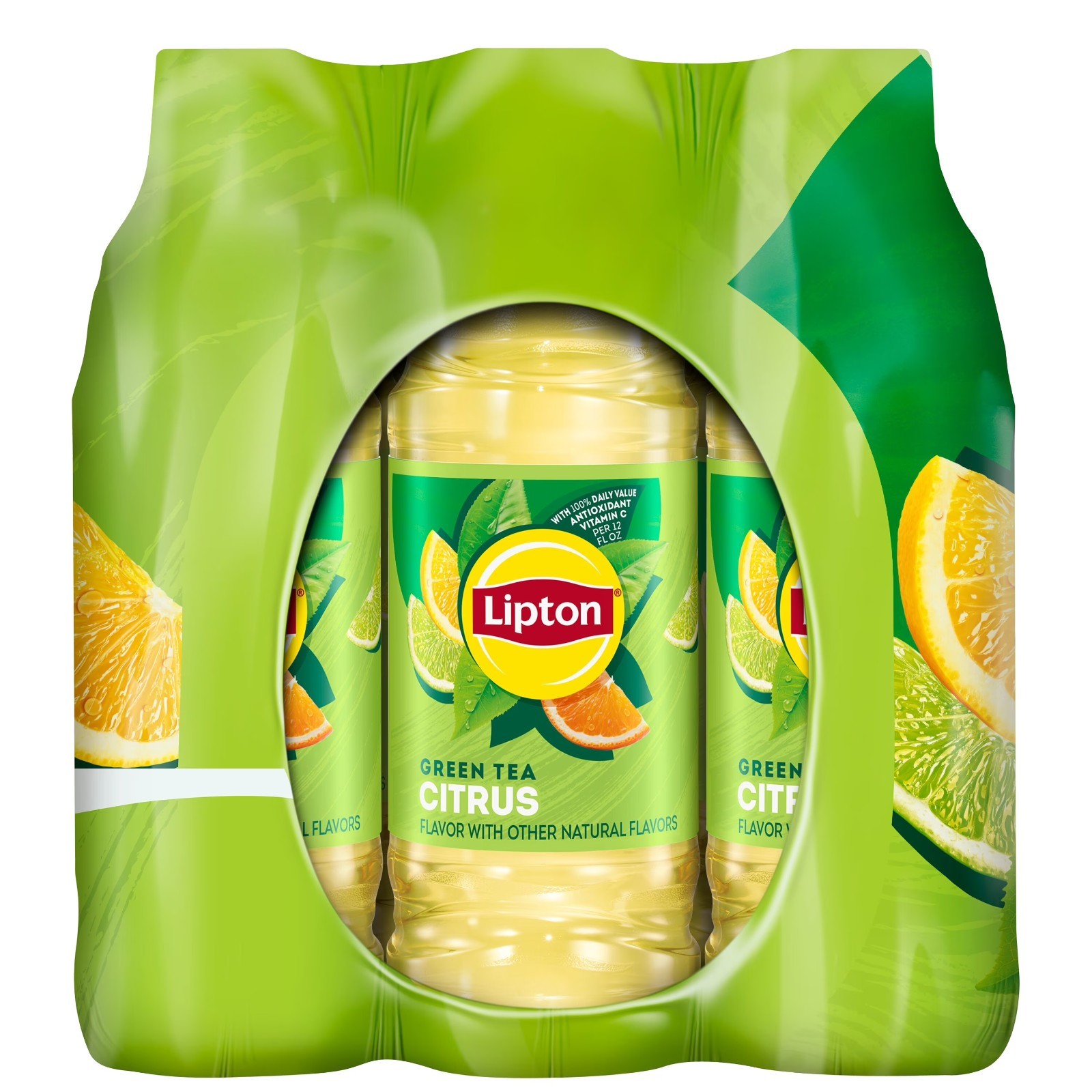 Lipton Iced Green Tea Citrus Bottled Tea Drink 16.9 oz 12 Bottles.
