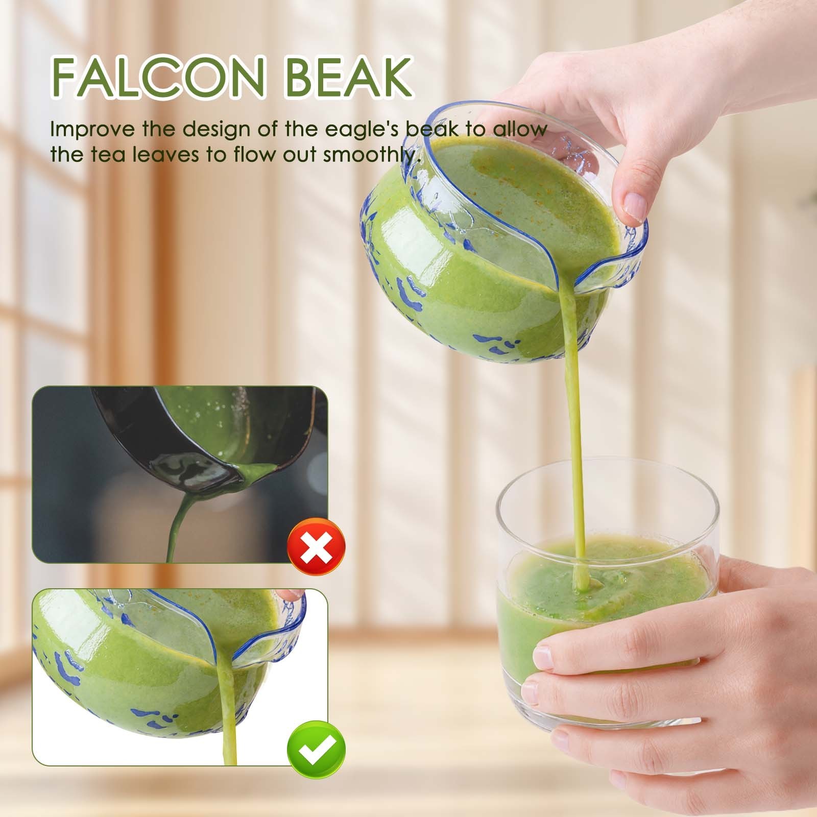 7Pcs Japanese Matcha Set Matcha Bowl with Pouring Spout Matcha Whisk Tea Scoop
