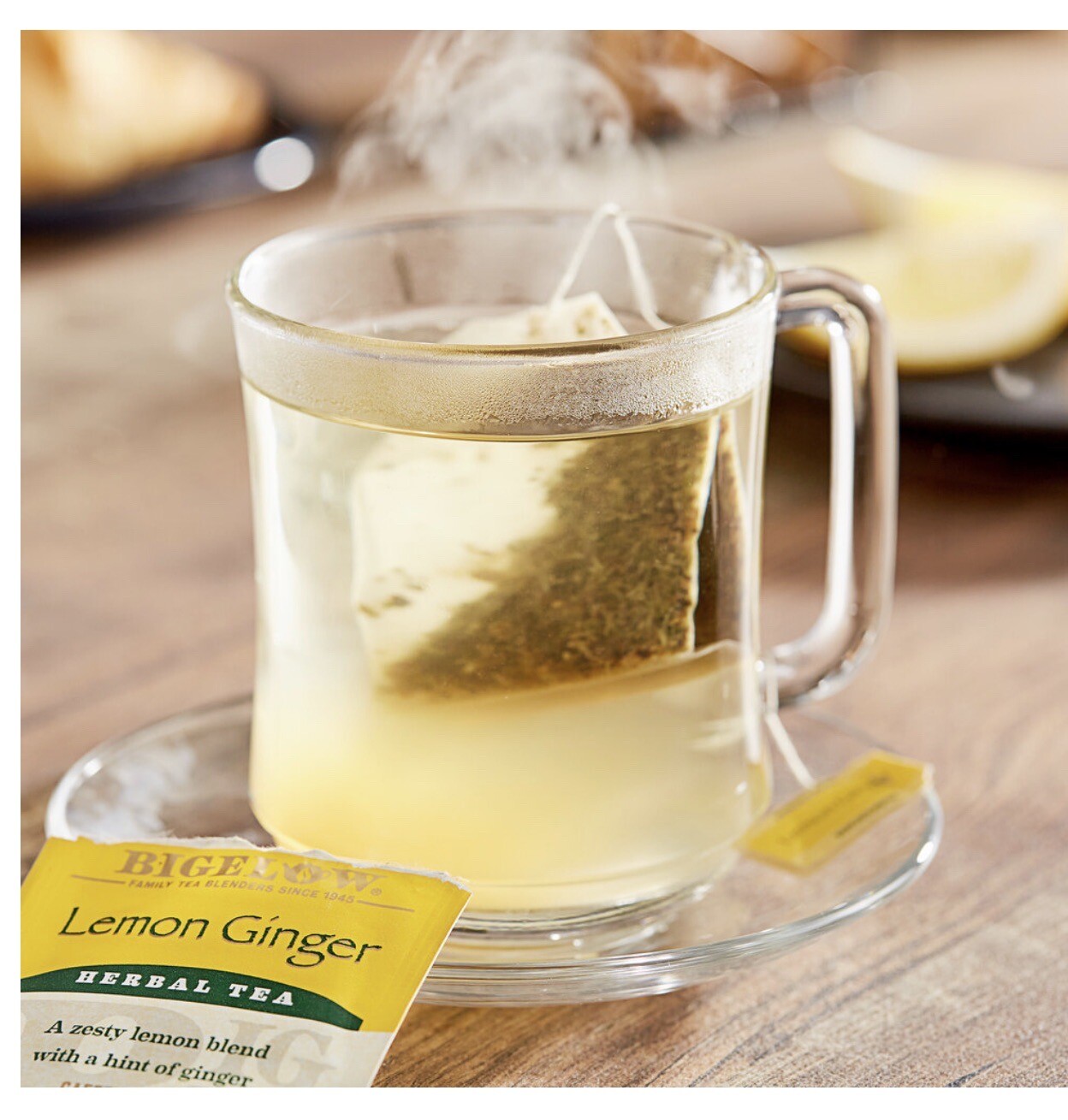 Bigelow Lemon Ginger herbal tea bags-28 / box
