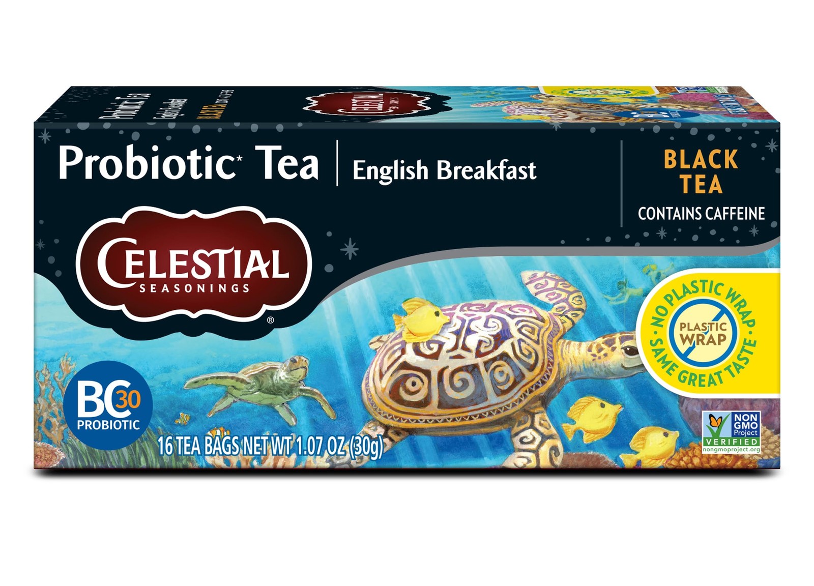 Probiotic Black Tea 16 Count Gluten Free Nongmo English Breakfast Flavor