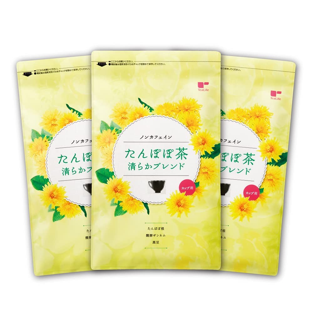 Tea Life Dandelion Tea, Pure Blend, 30 individual cups x 3 bags, Caffeine-free,