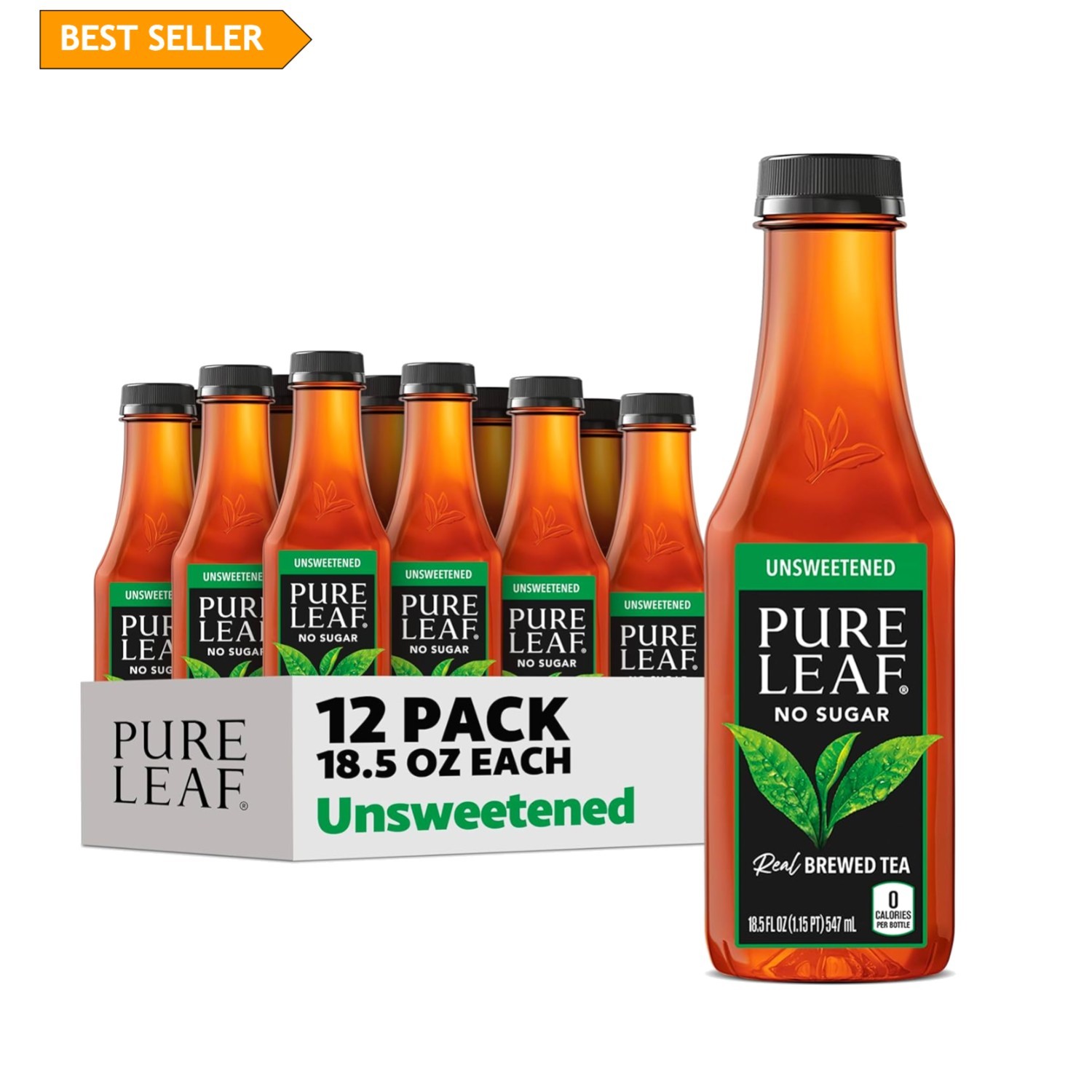 Natural Pure Leaf Iced Tea – 12 x 18.5 Fl Oz Bottles, Zero Sugar Delight