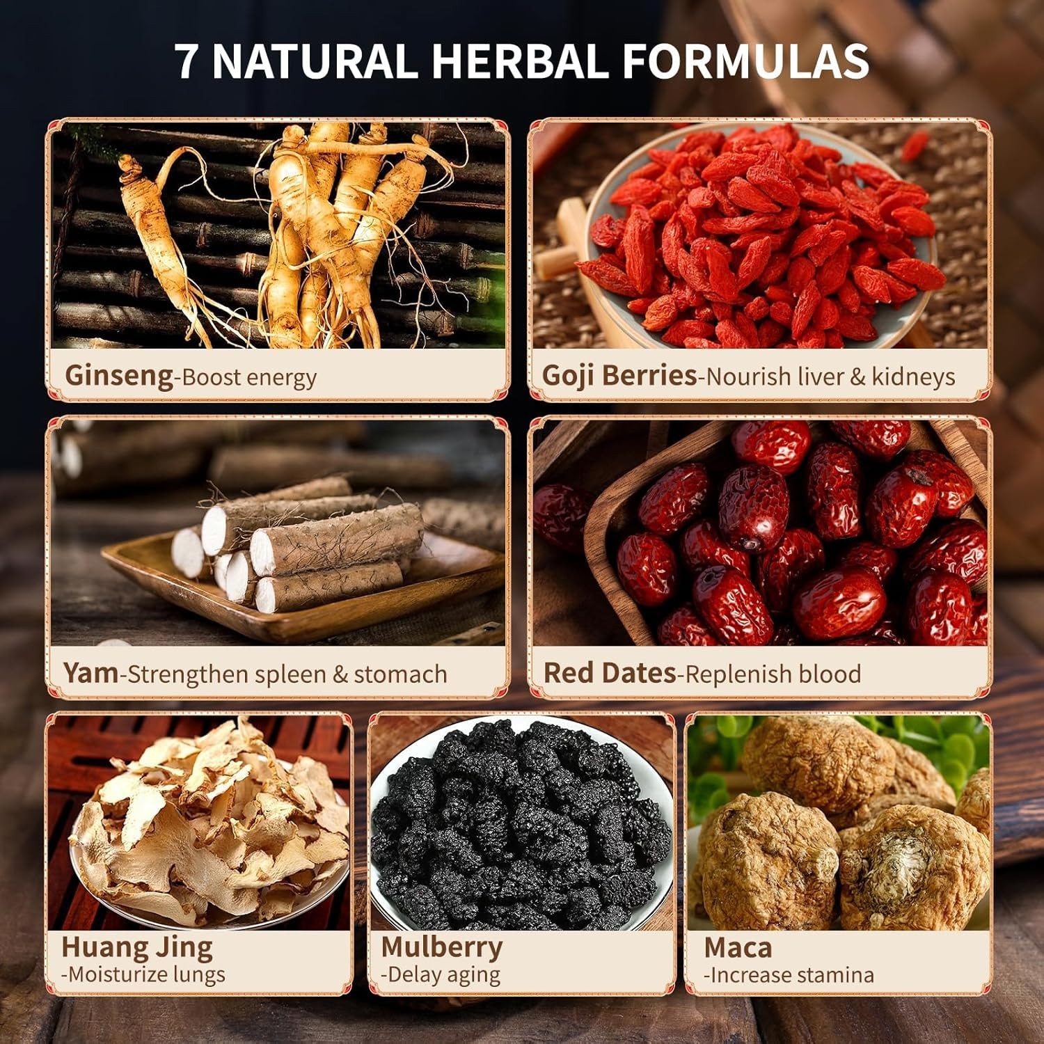 Té de Ginseng de los Cinco Tesoros – Energía y Vitalidad Natural – 25 Bolsitas