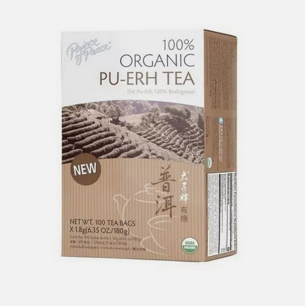 Prince of Peace 100% Organic Pu-Erh Tea 100 Tea Bags EXP:06/05/2027