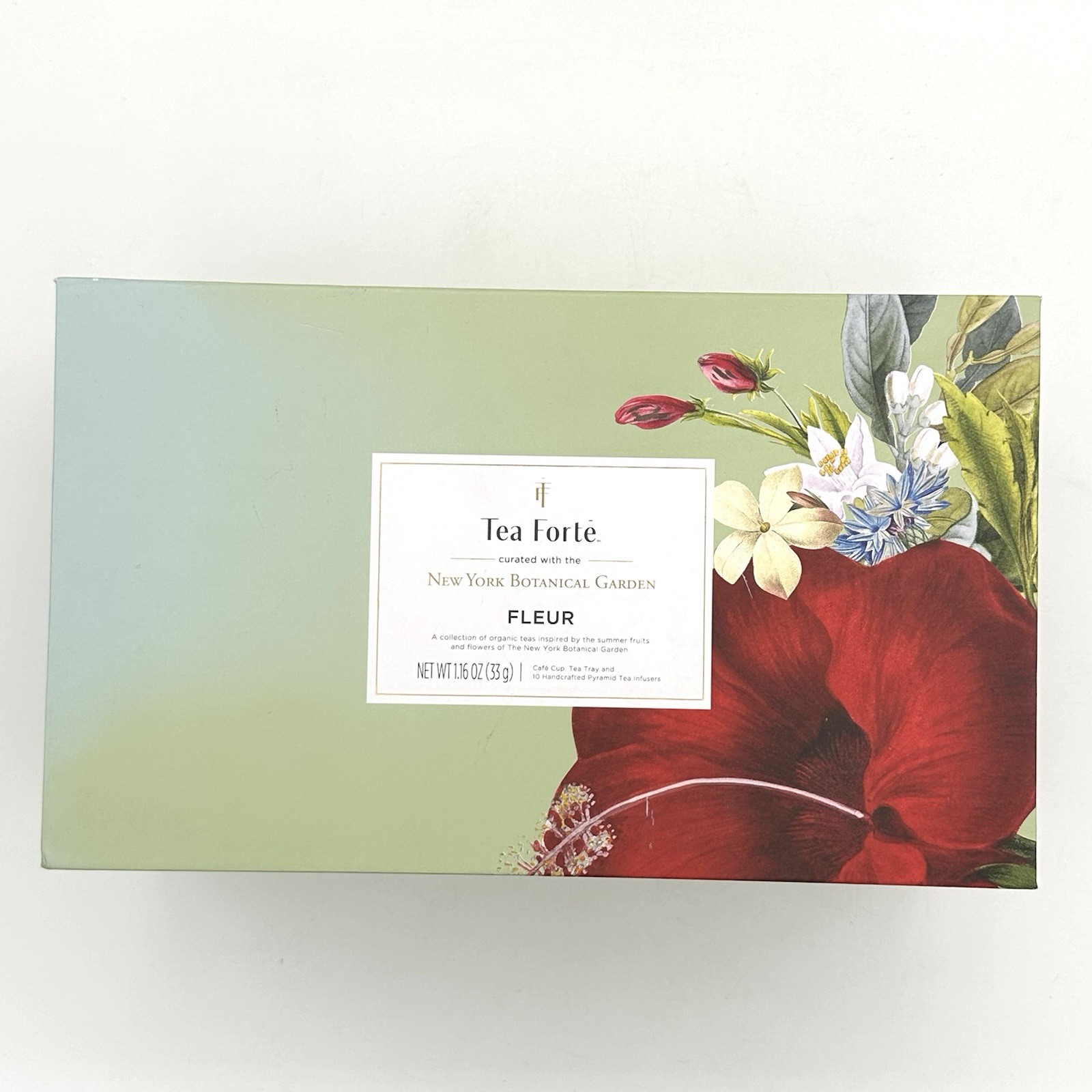 Tea Forte Fleur Gift Set with Cafe Cup Tea Tray and 10 Handcrafted Tea Infusers