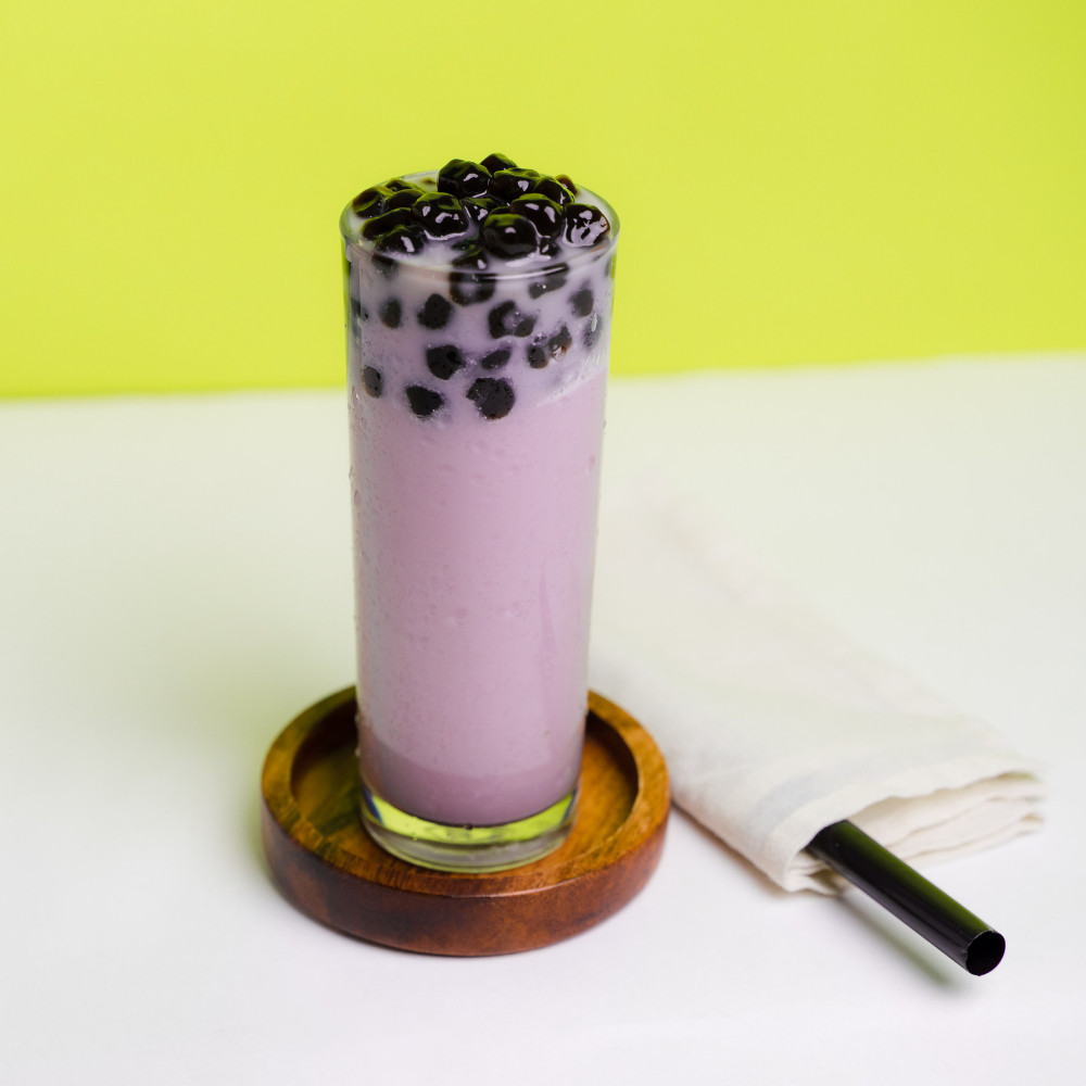 Taro Tea Flavor Bubbles Boba Instant Powder Mixed Drink Milk Tea Smoothie 300g