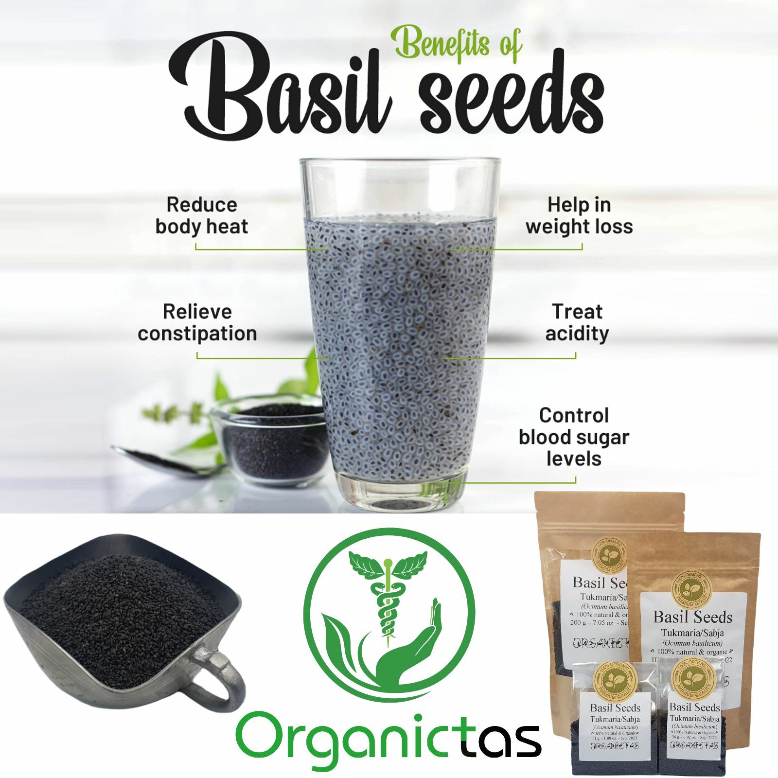 Basil Seeds Tukmaria Natural Drink Weight Loss Slimming Organic Premium Quality