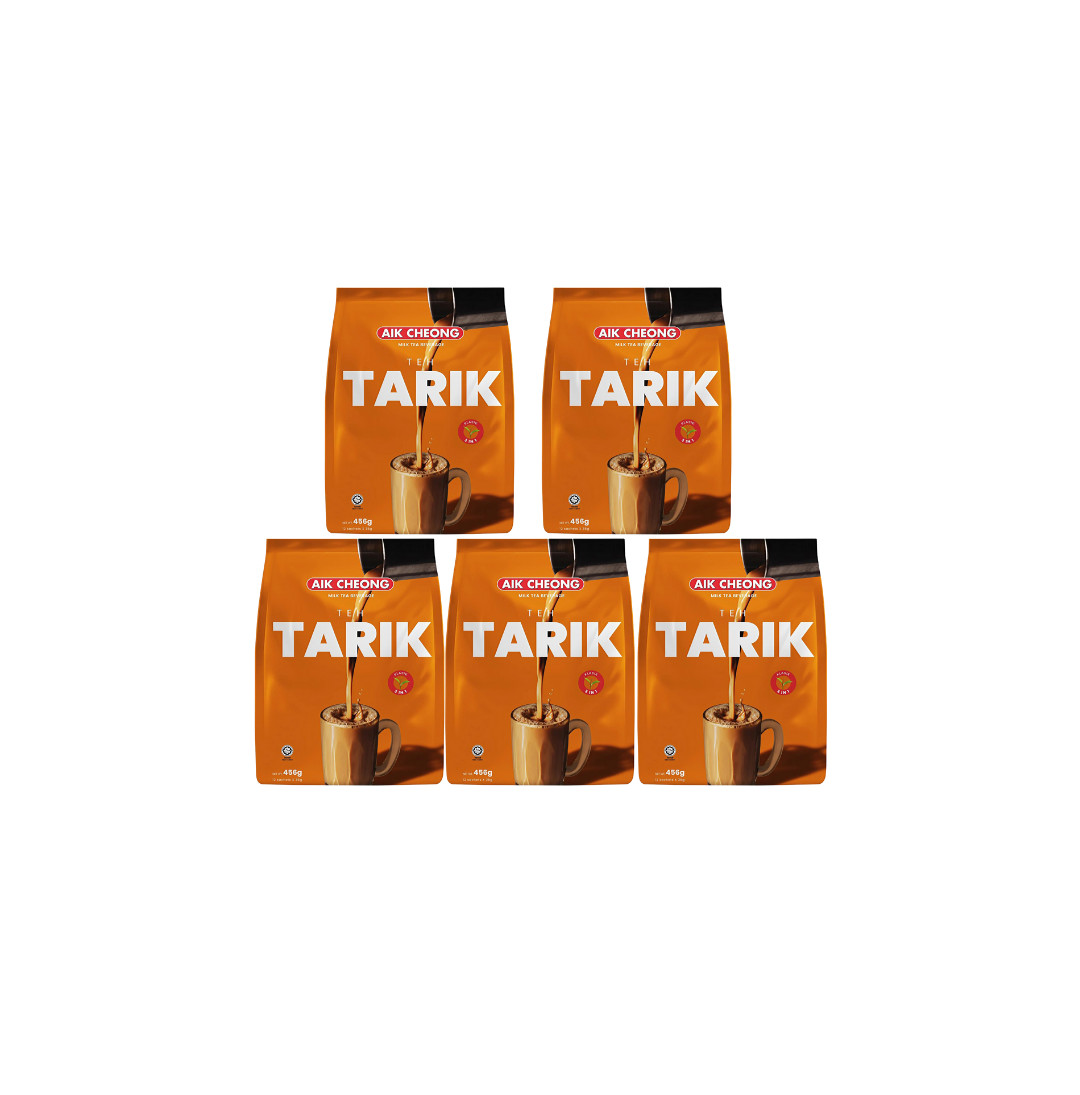 5 Packs x 12 Sachet x 38g AIK CHEONG Teh Tarik Instant 3in1 Milk Tea Beverage