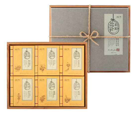 Ssanggye Korean Traditional Herbal Tea Gift Set 6 Varieties, 36 Triangle Tea Bag