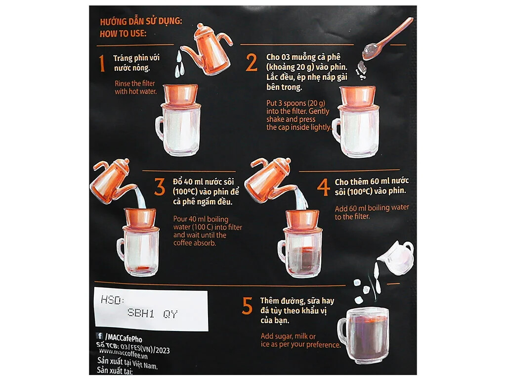 450g MacCoffee Cafe Pho Vietnamese Ground Coffee Filter-Brewing VietsWay Seller